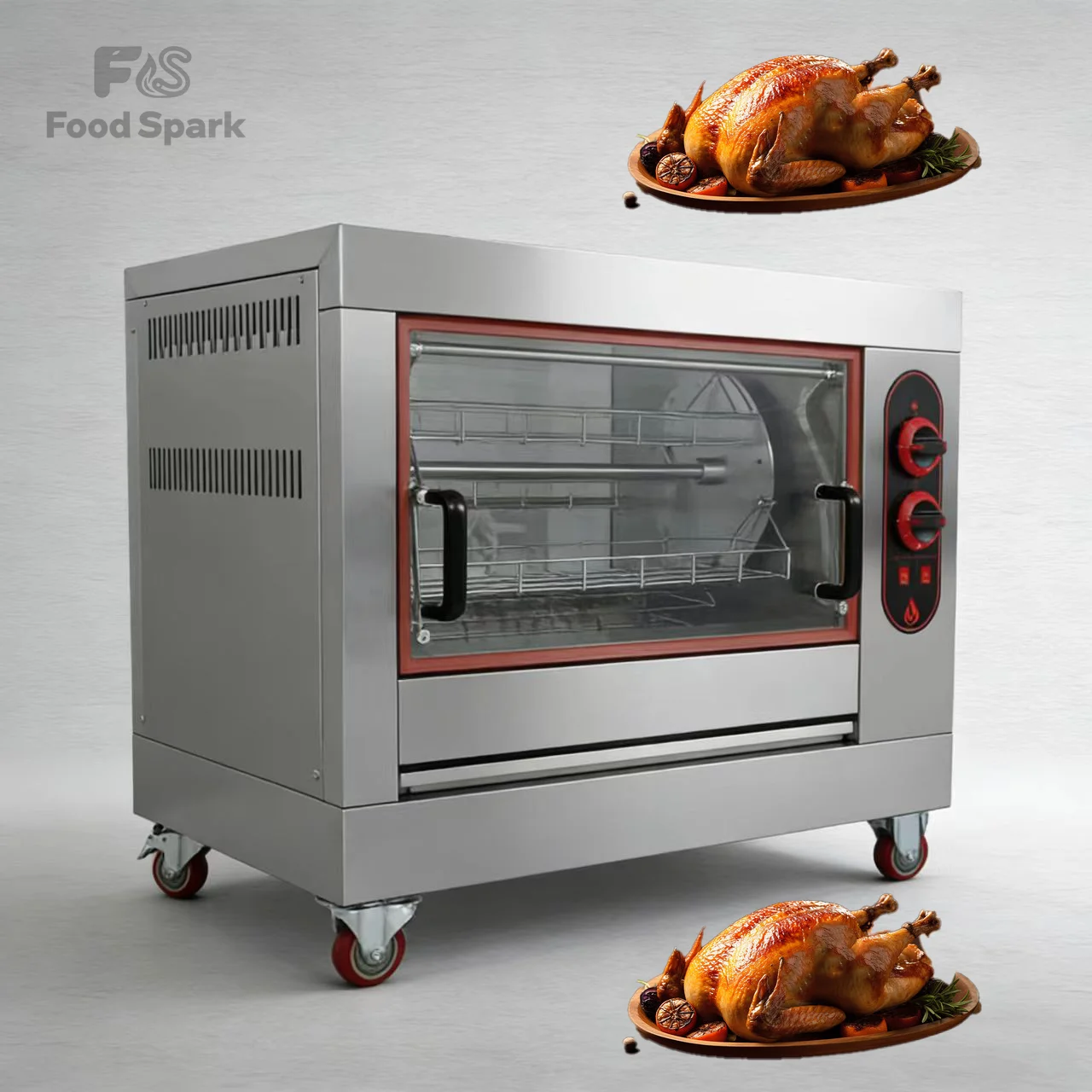 Commercial Gas Rotisserie Chicken Oven Automatic BBQ for Restaurants and Hotels for Food Preparation and Serving