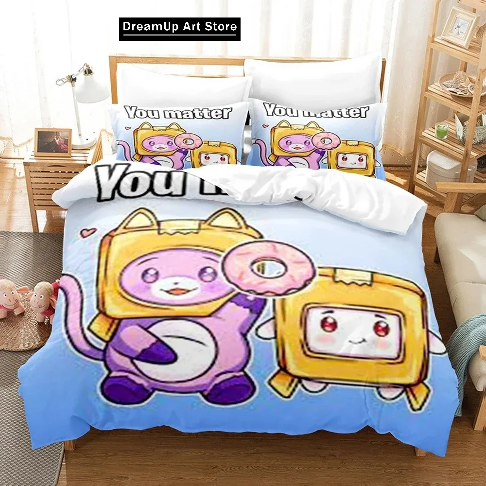 3D Print Cartoon Lanky-box Foxy Boxy Bedding Set Boys Girls Twin Queen Full Size Duvet Cover Pillowcase Bed Adult Bedroom