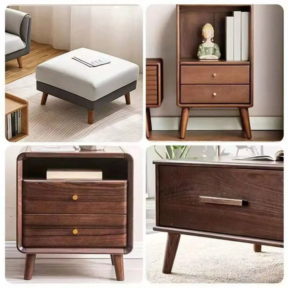 4-個の木目調家具脚滑り止めデザイン斜めストレート家具足モダンな短い傾斜スタイルの椅子の足ナイトスタンド
