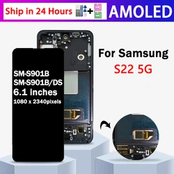 S22 Display With Frame For Samsung S22 5G S901B S901U S901W S901N S901E LCD Display Touch Screen Digitizer Assembly