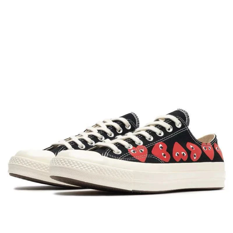 Converse Chuck 70 lace up anti slip and wear-resistant low top board shoes for both men and women, black, white, and red