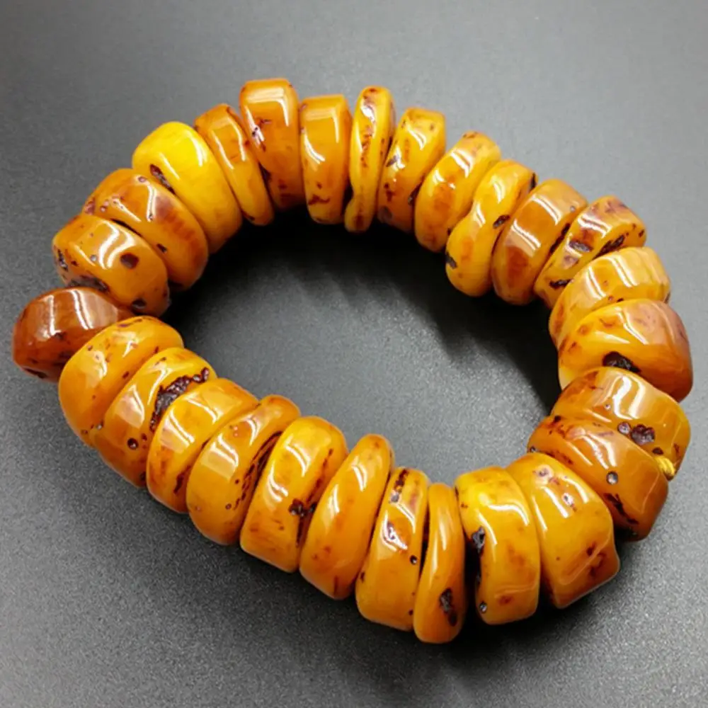 Fashion Natural Amber Beeswax Abacus Beaded Bracelet Hand Jewelry Accessory Gift Boho Bracelets