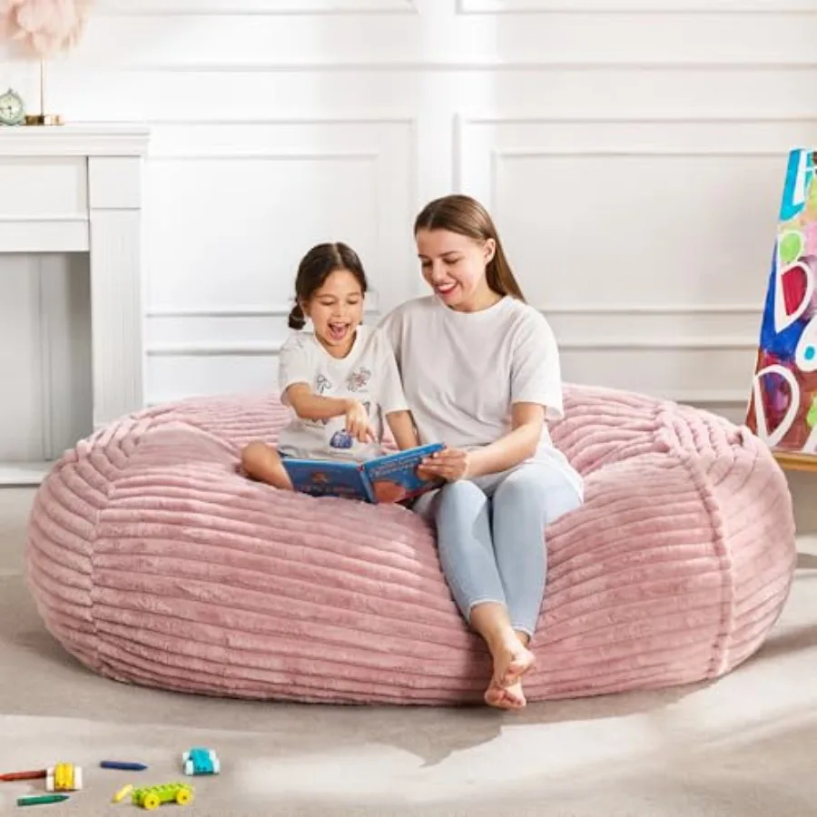 

4FT Bean Bag Chairs Adult Bean Bag with Portable Handle Comfy Large Bean Bag Chair with Removable Cover for Living Room Bedroom