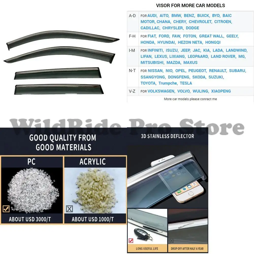 

1 set For Original Side Window Wind Visor for GREAT WALL HAVAL M6 2017 2022 Sun Rain Guards Deflector 4 pcs