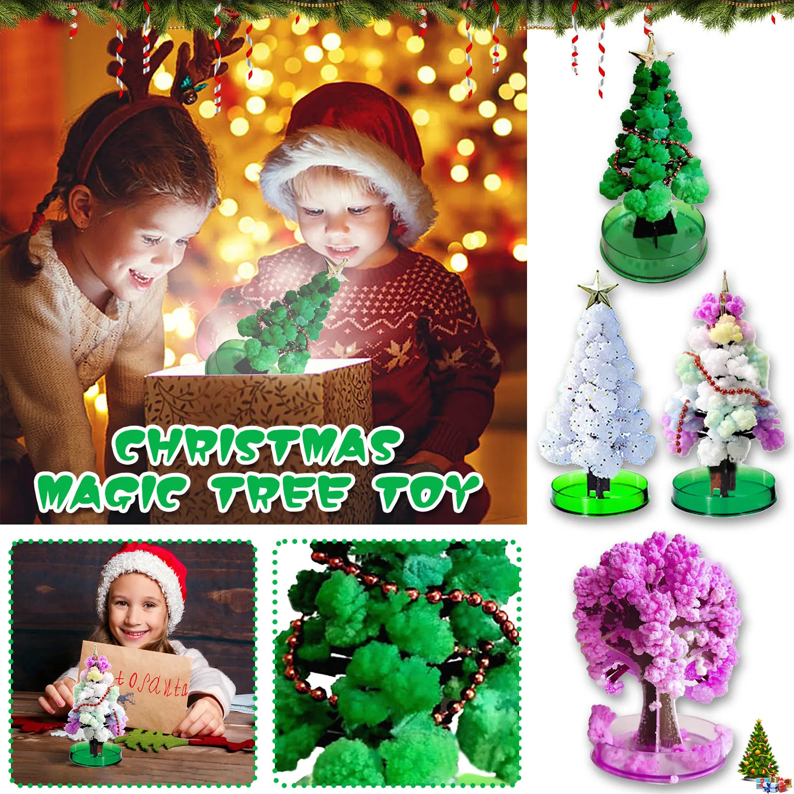 Paper Tree Puzzle Children'S Tree Crystallization Christmas Tree Will Paper Growing Tree Tree Toy 1ml