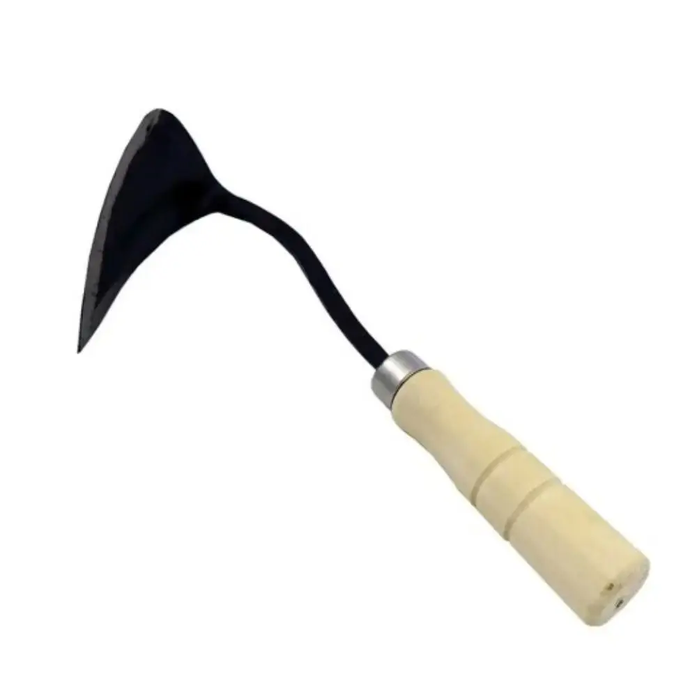 

Weeding Accessories Wooden Handle Triangular Tip Hoe Handheld Steel Gardening Hoe Short Handle Hoe Vegetable Farm