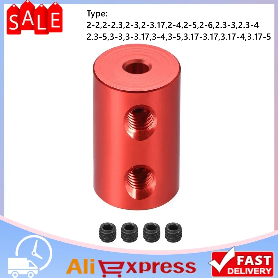 2mm 3.17mm 3mm 5mm 6mm Rigid Motor Shaft Coupling With Screw Coupler Transmission Connector Sleeve Adapter For Boat Car Airplane