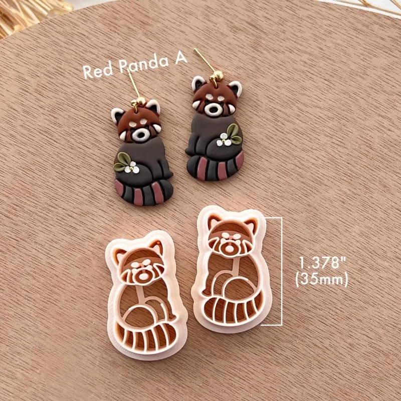 Animal Panda Raccoon Fox Polymer Clay Cutters Cartton Hamster Squirrel Ceramic Pottery Clay Earring Jewelry Pendant Making Tools