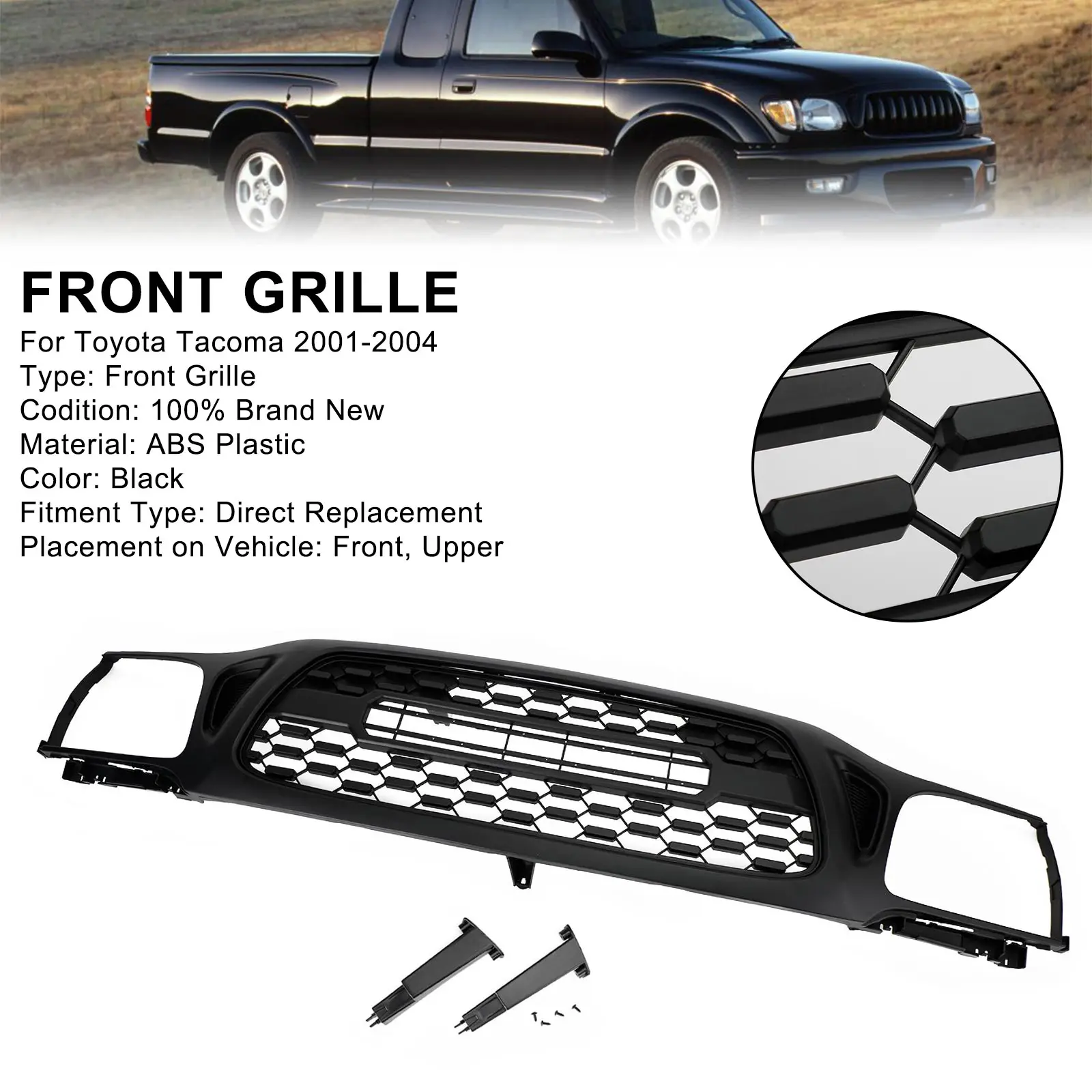 Honeycomb Front Bumper Grill Grille Fit Toyota Tacoma 2001-2004 TRD PRO