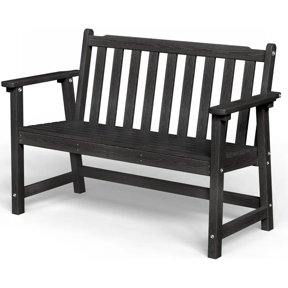 

Outdoor Bench, 2-Person HDPE Garden Bench, All Weather Poly Patio Bench for Outdoors, Garden, Backyard, Porch and Park, 550 lbs