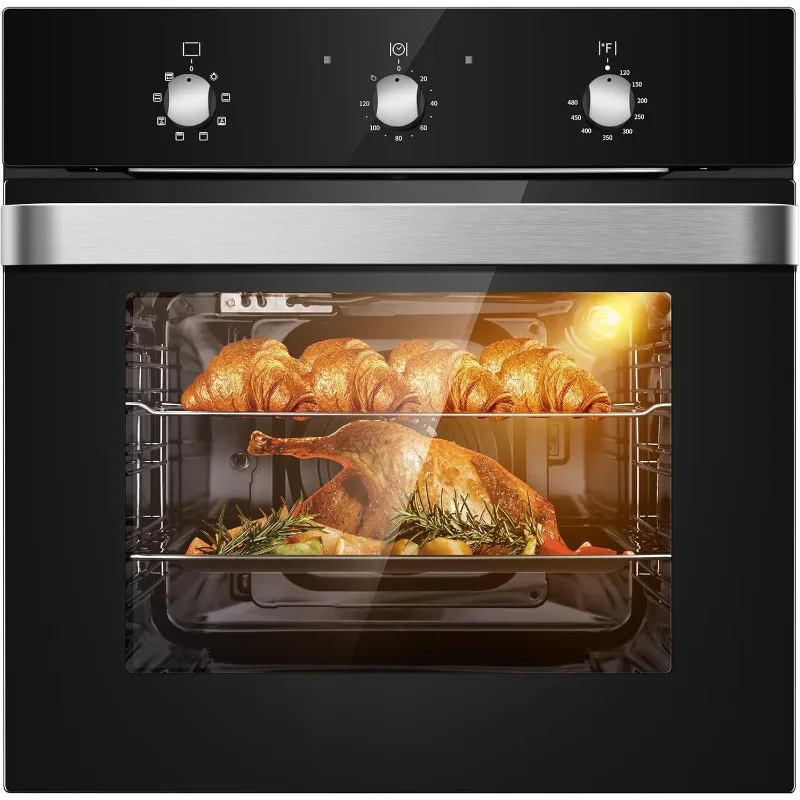 

Wall Ovens Electric Single Wall Ovens, Convection Wall Oven Rotisserie, Cooking Functions Mechanical Knobs Control,