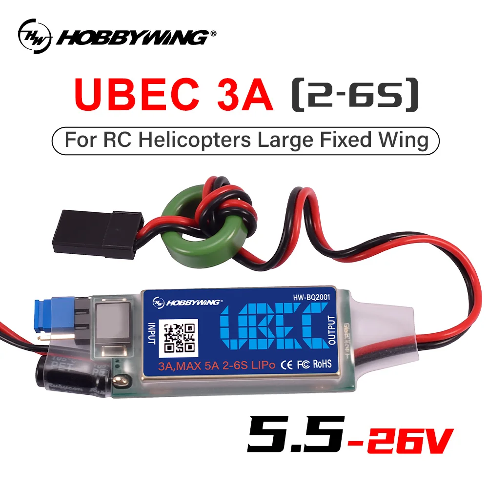 Hobbywing UBEC 3A 2-6S Power Stabilization Module 5V/6V for RC Helicopters Large Fixed Wing