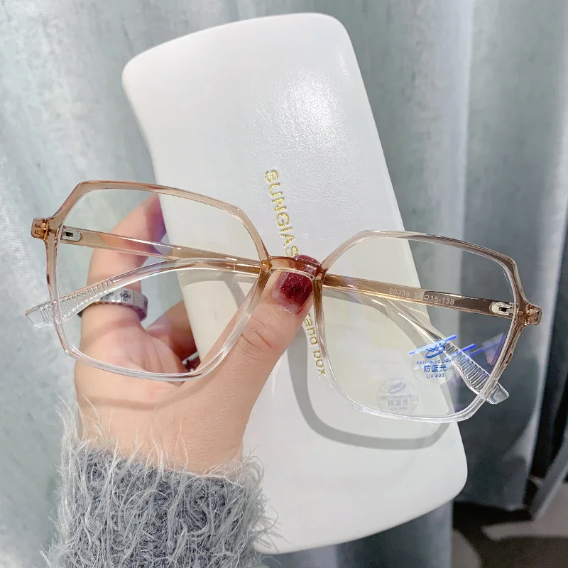نظارات زرقاء اللون تحجب الضوء، إطار مربع كبير مع مضاد للإشعاع ومضاد للضباب، تصميم تنحيف الوجه للمظهر الطبيعي