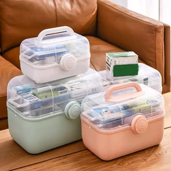 Large Capacity Family Medicine Organizer Box Portable First Aid Kit Medicine Storage Boxes Organizers Plastic Organizing Home