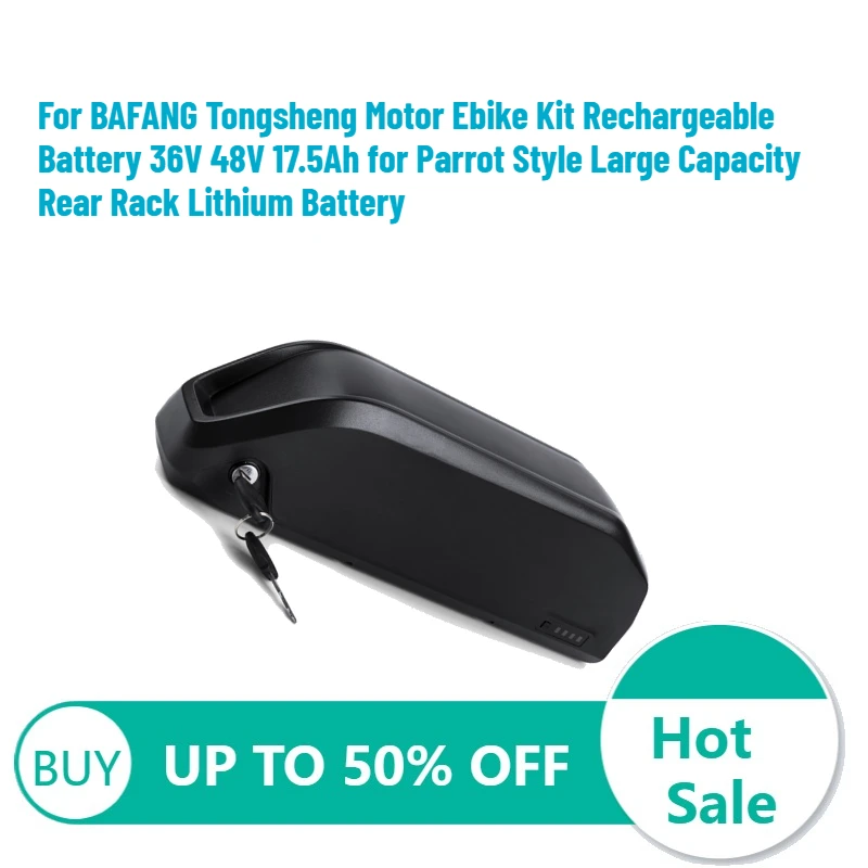 

For BAFANG Tongsheng Motor Ebike Rechargeable Battery 36V 48V 17.5Ah for Parrot Style Large Capacity Rear Rack Lithium Battery