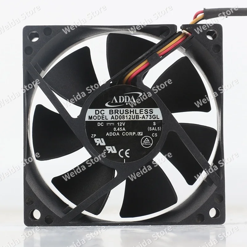Ventilador de refrigeração novo ADDA 5V 24V 48V DC12V 0.45A 0.30A 8025 80X80X25MM 8CM para chassis de projetor Acer AD0812UB-A73GL/AD0812UX-A76GL