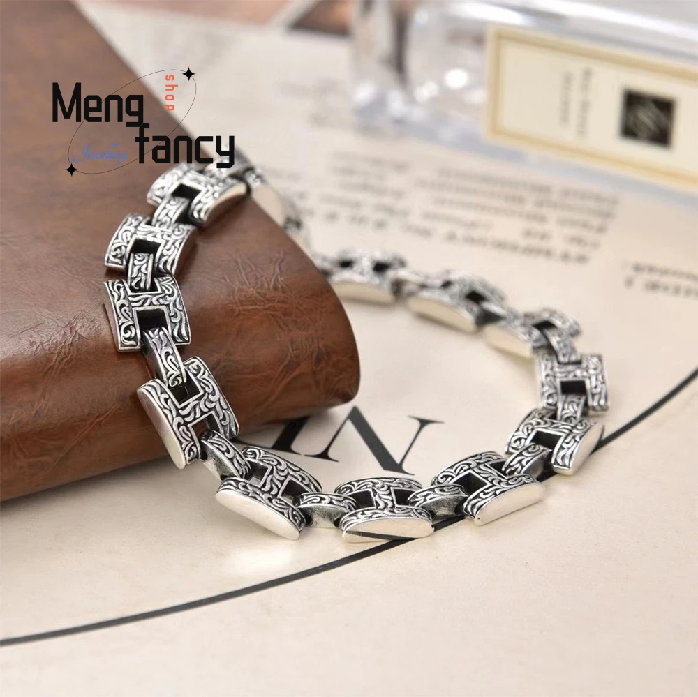 

New Tang Grass Pattern Watch Bracelet Is Trendy, Retro, Individualistic And Hip-hop Punk Fashionable For Men Fashion Jewelry