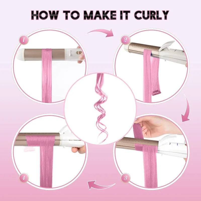 10 個 22 インチ カラフルな合成ヘアピース ストレート クリップイン 目に見えないクリップ 耳の毛エクステンション 女性用 デイリーコスプレ用