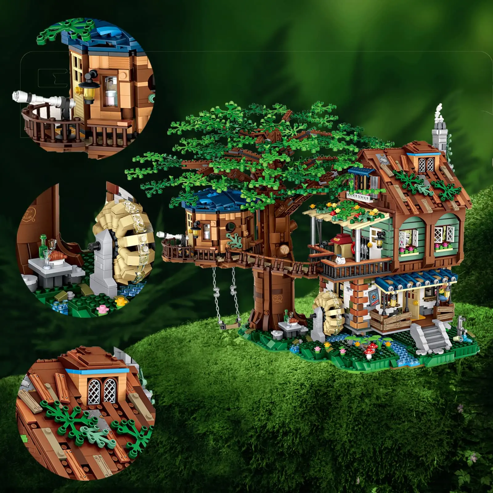4761 pièces maison d'arbre briques jouets vue sur la rue modèle garçons créatif bricolage forêt maison Mini blocs de construction ensemble cadeaux pour adultes adolescents