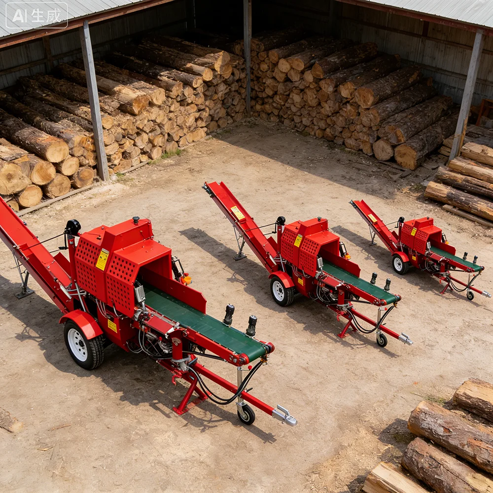 Versatile 30T Gas Log Splitter 4 Way Wedge Wood Cutting Machine High Performance Firewood Processor For Forestry Business