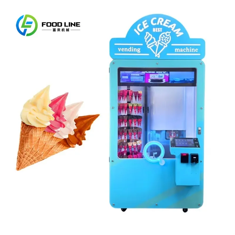 Customized size Automatic ice cream vending machine Commercial high-tech ice cream cone
