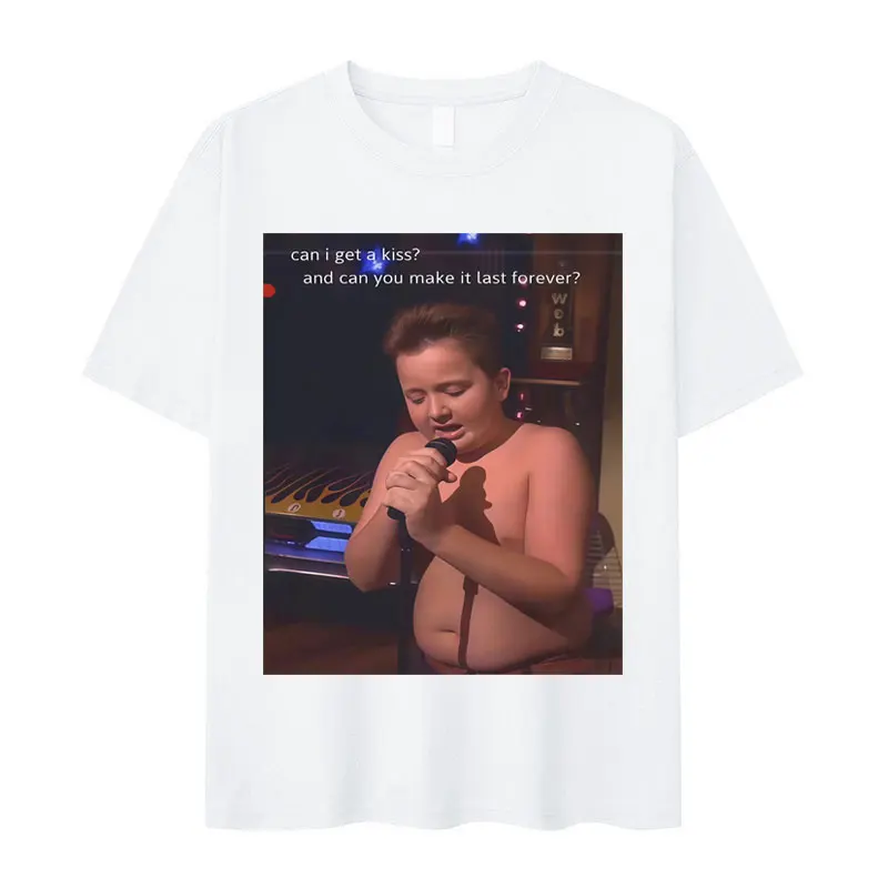 هل أستطيع الحصول على قبلة هل يمكنك أن تجعلها دائمًا تي شيرتات عجيبة رجالي كم قصير نمط المتضخم تي شيرت المراهقين الملابس القوطية