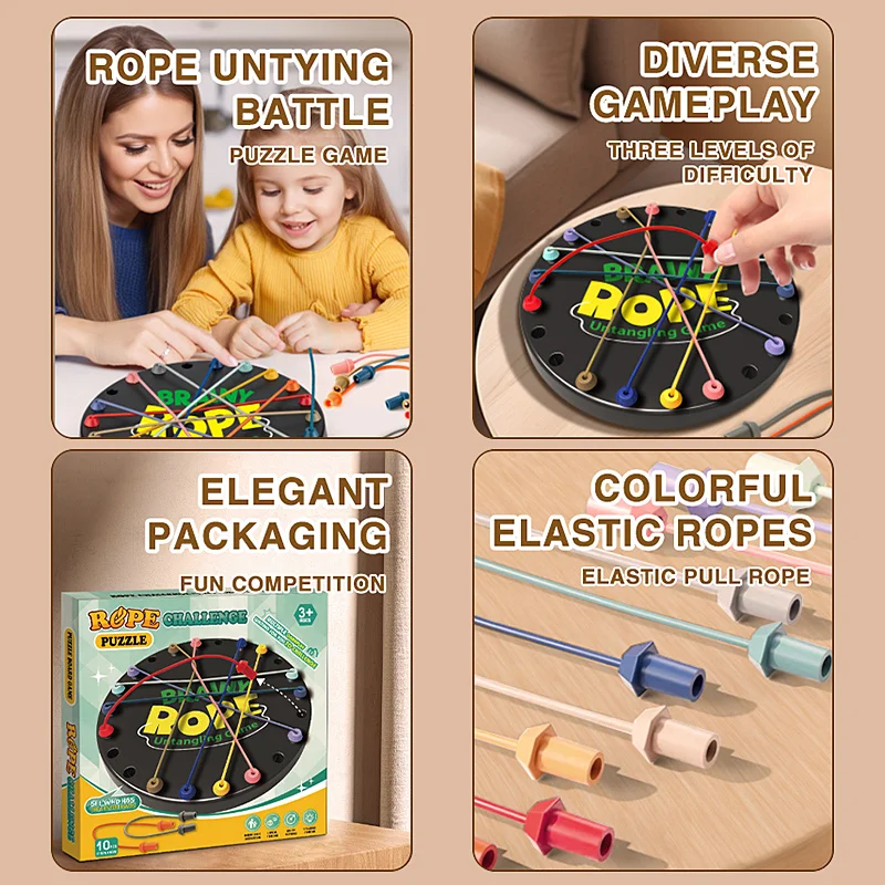 حل تحديات الحبل: زراعة التفكير المنطقي للأطفال في ألعاب الألغاز، تركز على فتح الألعاب من خلال ألعاب الطاولة