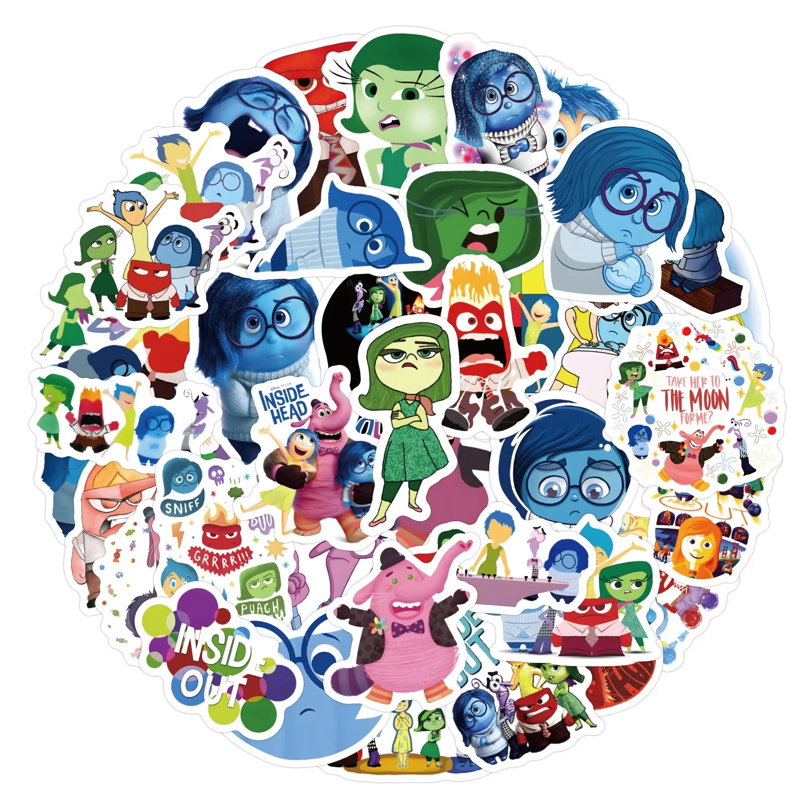 Disney Inside Out Adesivos para Crianças, Adesivo dos desenhos animados, Skate, Geladeira, Graffiti, Mala, Telefone, Caderno, Presente de Festa, 2 pcs