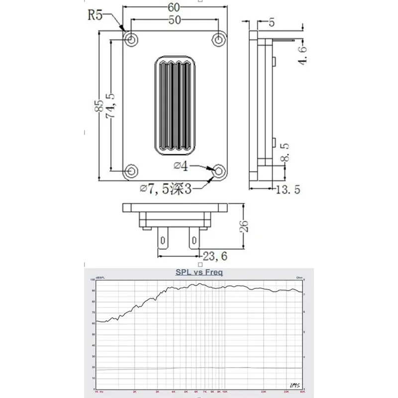 1PCS/lot 94dB 15-30W 2.5kHz-35kHz 4 Power HiFi Definition AMT Tweeter for DIY monit Audio Speaker System
