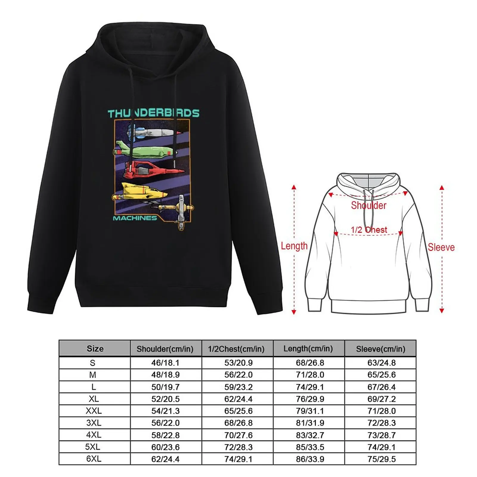 Thunderbirds Machines Pullover Hoodie autumn clothes for men korean autumn clothes big size hoodie