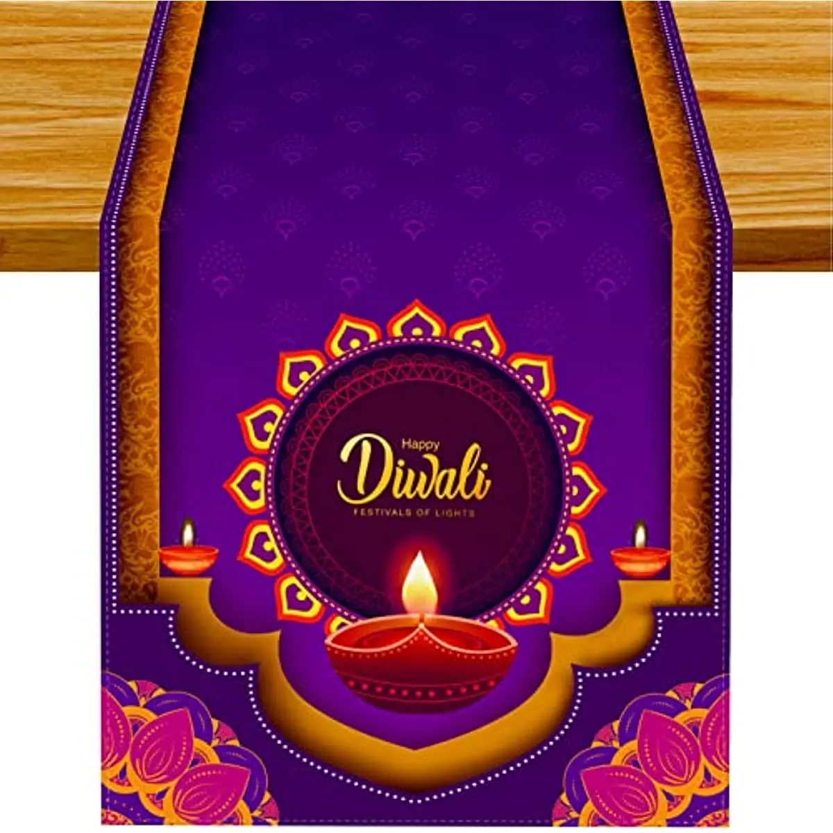 

Льняная Скатерть Happy Diwali, украшение для индийского дома, домашняя столовая скатерть