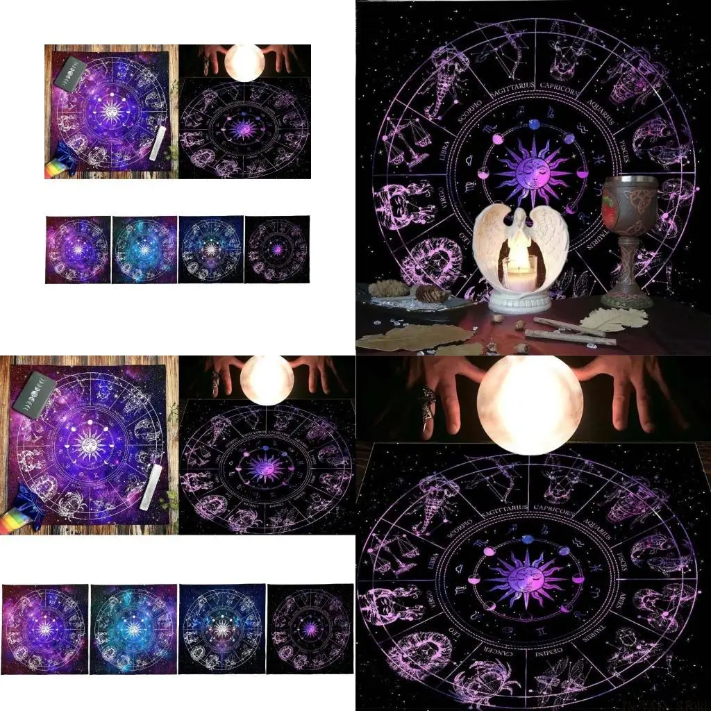 

M5TC Square Flannelette Tarots Cloth Board Game Pad Astrological Pad Table Cover