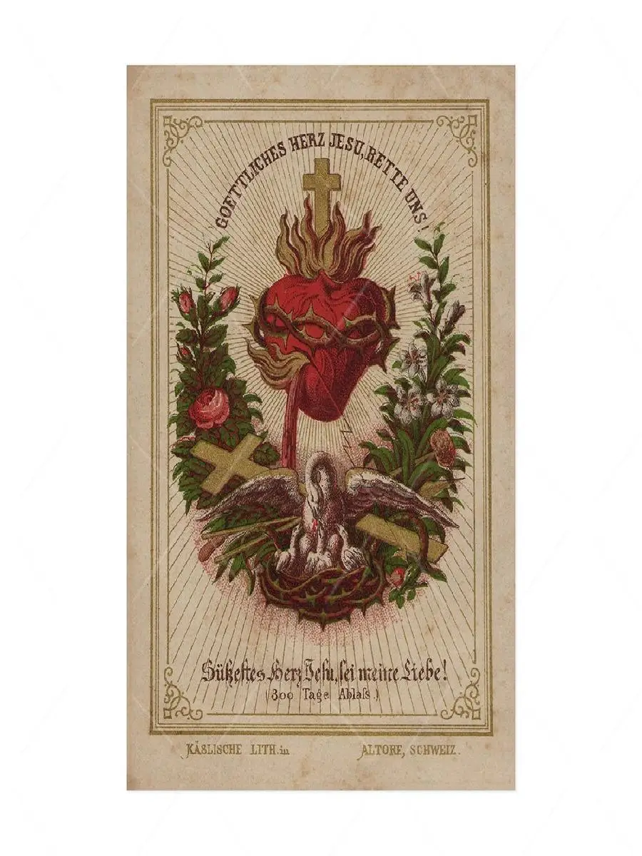 Vintage Sacred Heart of Jesus Art Prints Poster  Abstract Religious Canvas Painting Retro Wall Picture for Living Room Home Deco