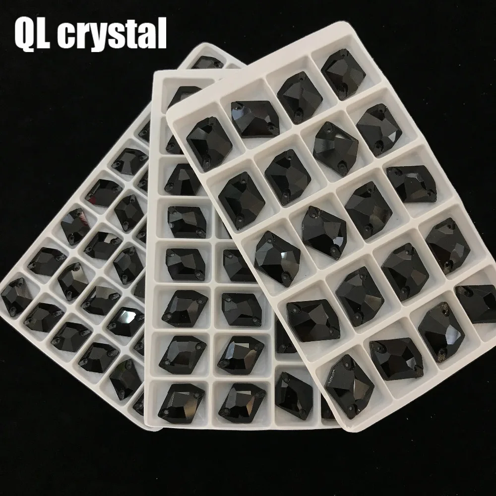 ALL Size Black  Special-shaped Sew on strass Crystal Rhinestone Flatback for wedding Dress DIY clothes shoes bags accessories