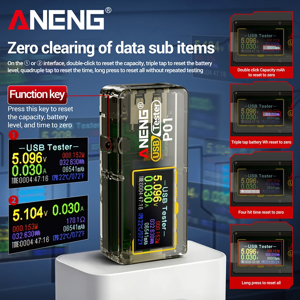 Fast Charging Tester ANENG P01 - đánh giá và giá Usb Ammeter Tester