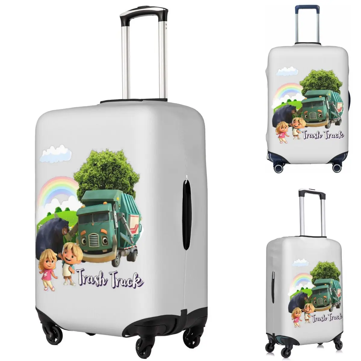 

Анимация мусорного грузовика, мусорный грузовик Netflix, чехол для чемодана, эластичные защитные чехлы для дорожного багажа на 18-32 дюймов