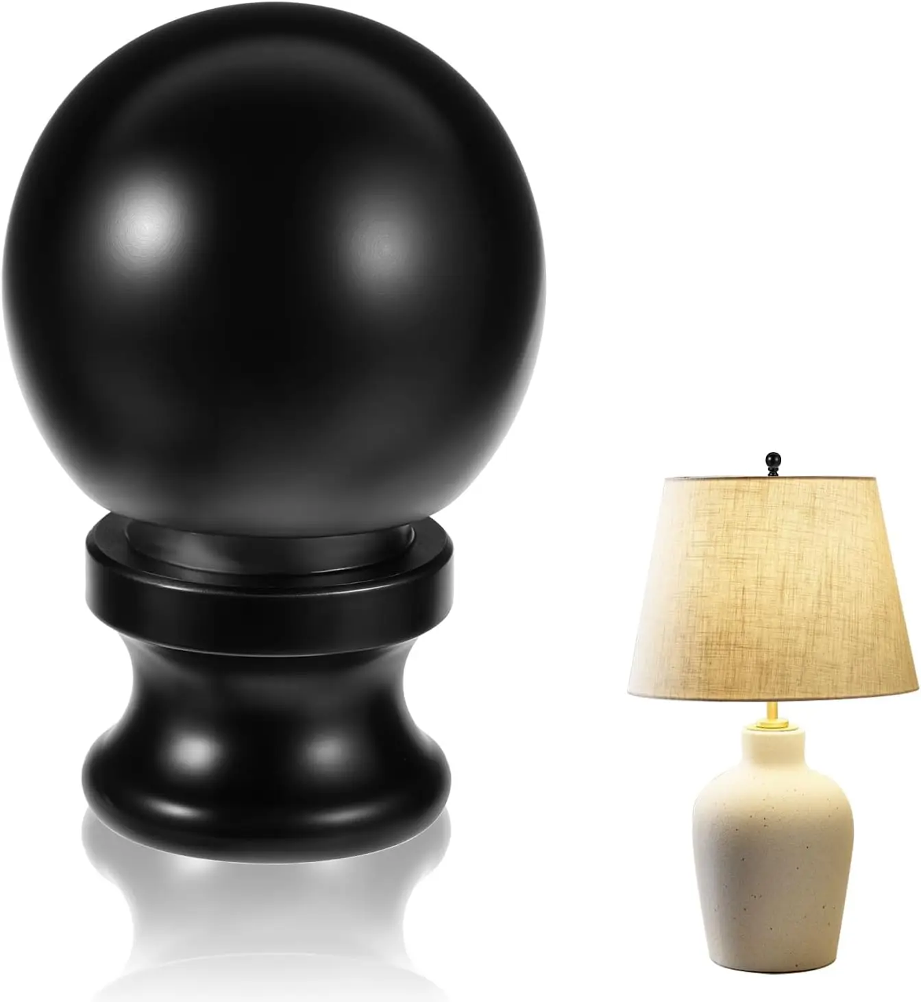 1-1/2インチランプフィニアルオイルラブドブラックボールノブシェード照明フィニアルフィニアルシェードフィニアルキャップノブデコ