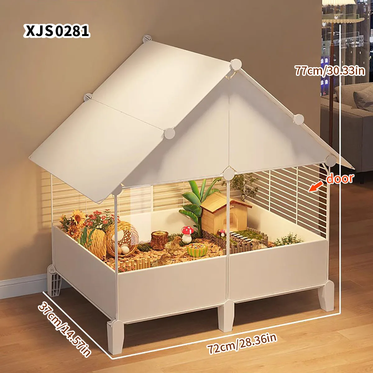 Jaula para animales pequeños, Jaula para pollos, Jaula para pollos para calar al interior, Casa de villa de lujo para codornices