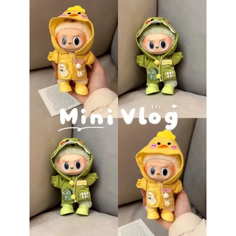 

Mini Doll'S Clothes Outfit Accessories For Ropa Labubu Idol doll Raincoat short rain boots rain shoes Clothing Gift blind boxes