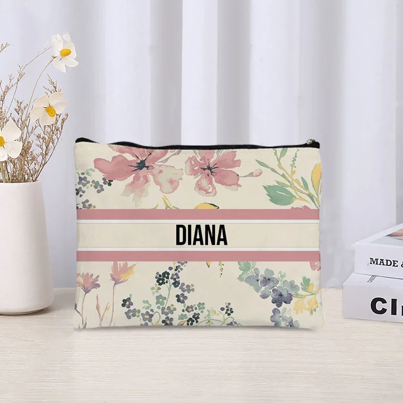 2024 borsa per il trucco personalizzata regalo per damigella d\'onore Design di marca alla moda nome borsa per cosmetici da viaggio custodia per wc