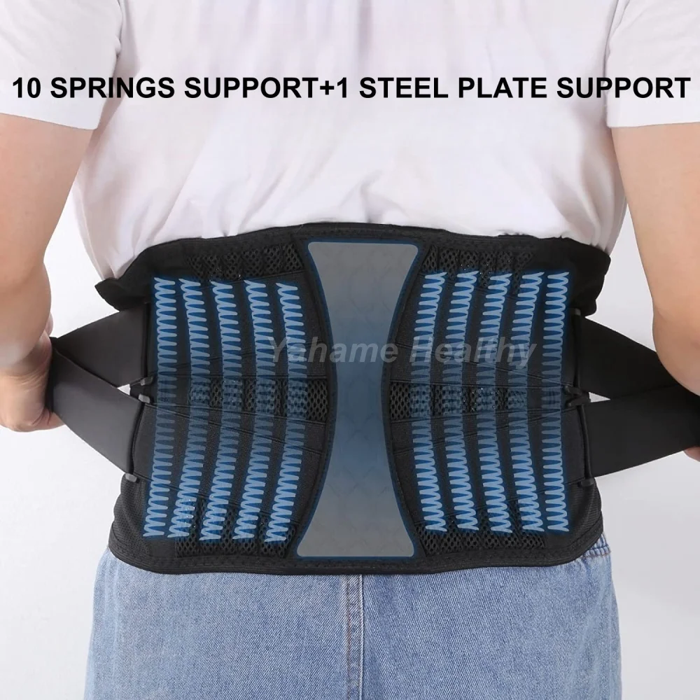 Lower Back Brace Waist Belt Lumbar Support Belt Adjustable Breathable Spine Decompression Medical Orthopedic Brace Pain Relief