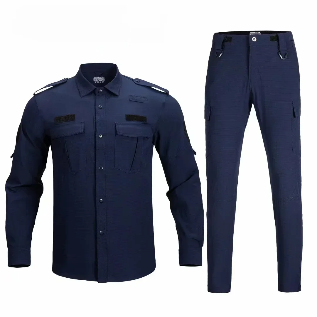 Autumn Summer Men Quick Dry T Shirt Tops+Pants 2 Piece Set Tactical Suit Uniform Work Wear Men Heavy Duty Tactical Suit Uniform