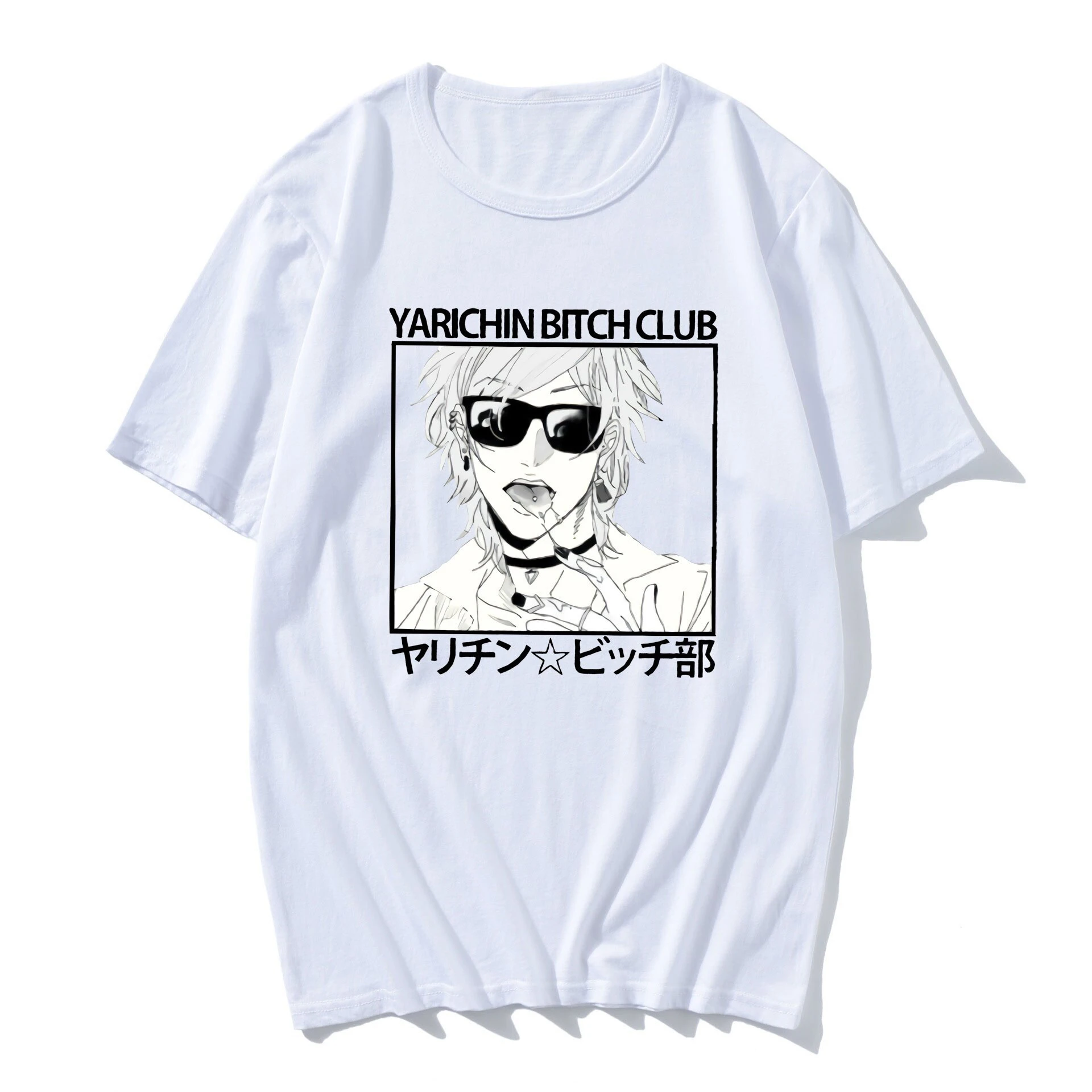 fashion Japanese Anime Kawaii Yarichin B Club Manga T-Shirt Men Ms Summer Fashion Casual Anime Harajuku Tops Tee Short Sleeve