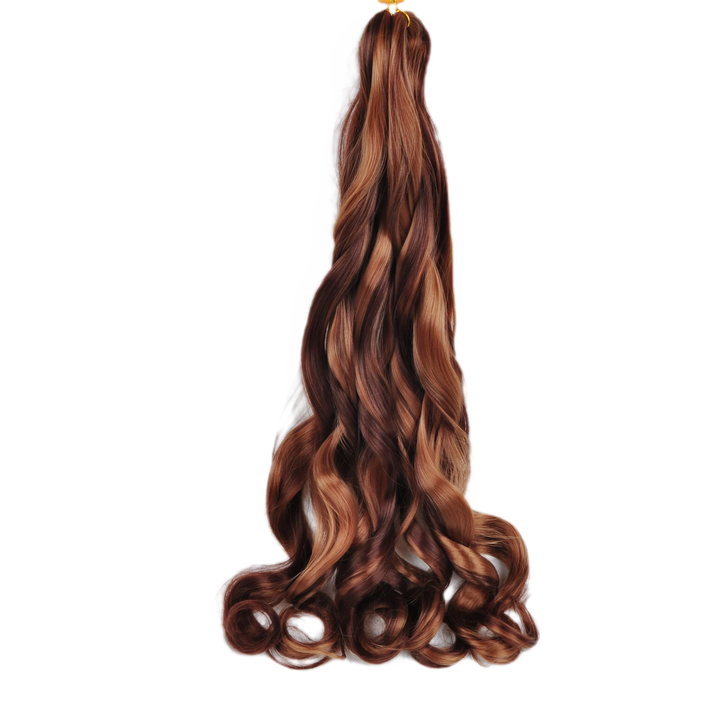 Curly Crochet Braiding Hair Synthetic Loose Wave Ombre Braids Hair for Women Spiral Curls Pre Stretched Hair Extensions