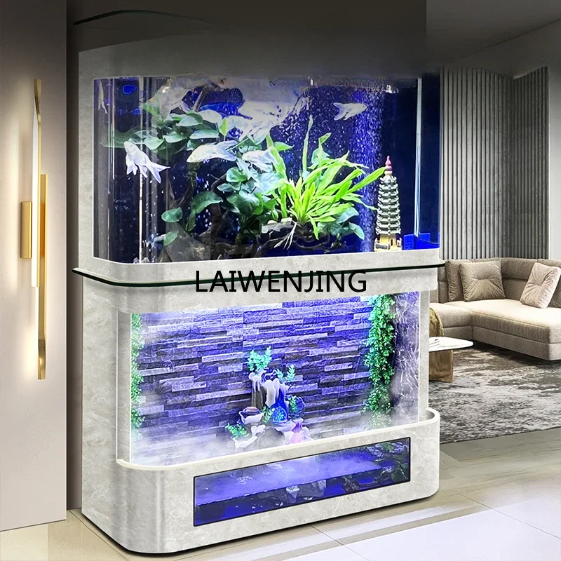 HLZ water curtain wall fish tank small medium and large turtle tank automatic water circulation aquarium