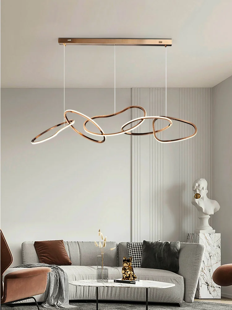 Nordic Modern Stylish Linear Design  Chandeliers Classical Elegant Home-applicants LED Dimmable Lamps For Living Room