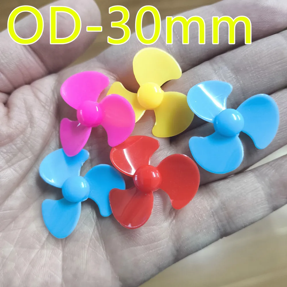 5pcs/lot 4 Sizes Multicolor three-blade Plastic Propeller Blade Diameter 30-90mm aperture 1.95mm