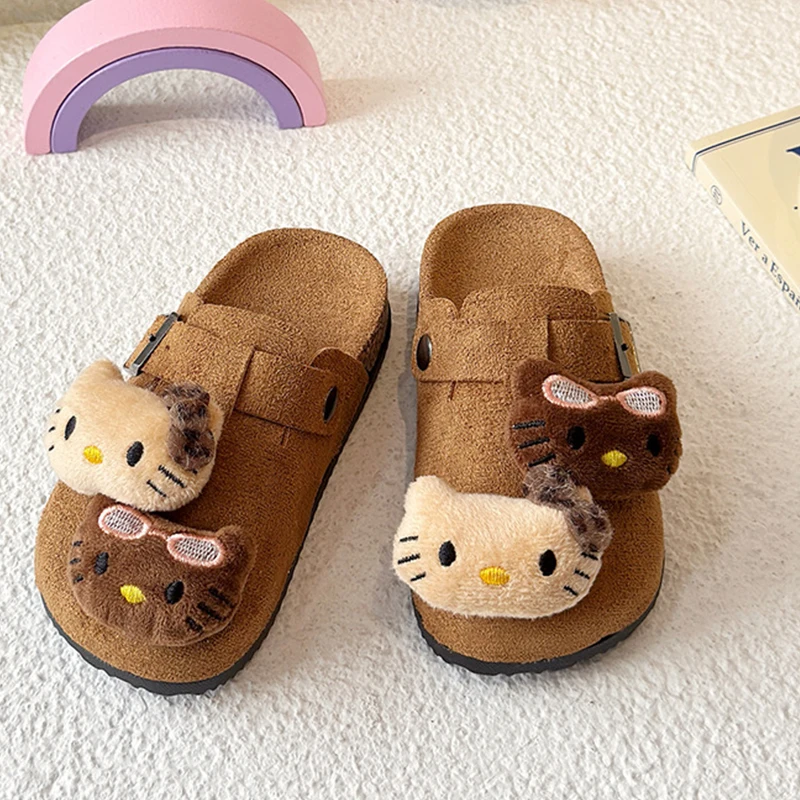 

Y2K/женские тапочки с рисунком «Hello Kitty», повседневные тапочки в стиле ретро, милая обувь в стиле каваи, нескользящие домашние сандалии с мягкой подошвой для девочек в стиле аниме