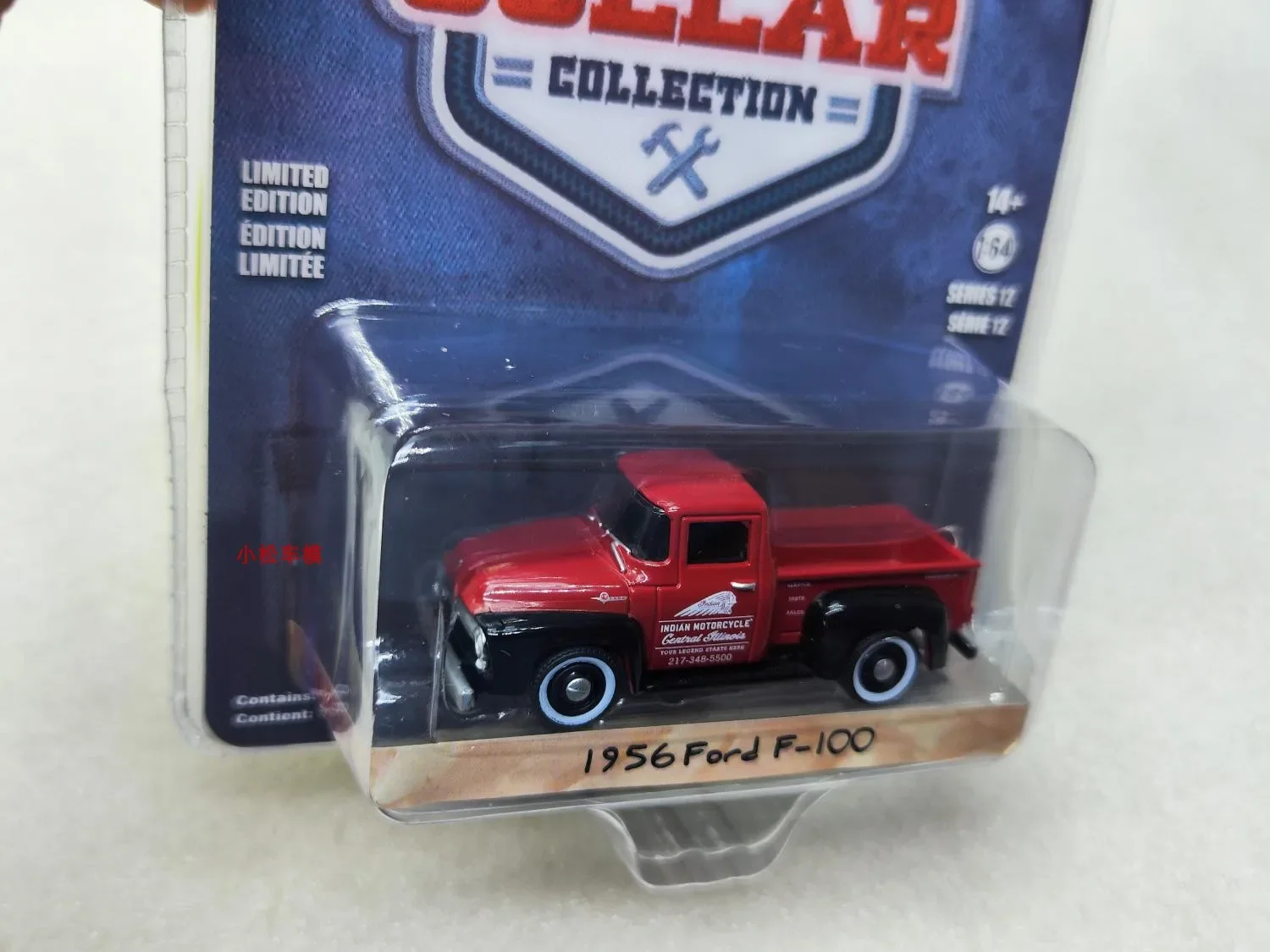 1: 64 1956 Ford F-100- Indian Motorcycle Service Sales Alloy car model collection gift ornaments