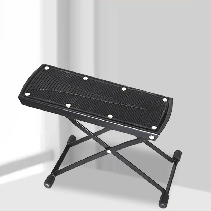 Taburete de pedicura para tecnología de uñas, soporte de pie de pedicura ajustable plegable, taburete de pie antideslizante con 6 alturas, herramienta de pedicura negra